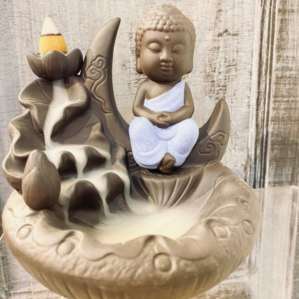 Buddha with Moon Backflow Incense Burner