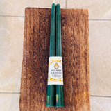 Forest Green Beeswax Tapers