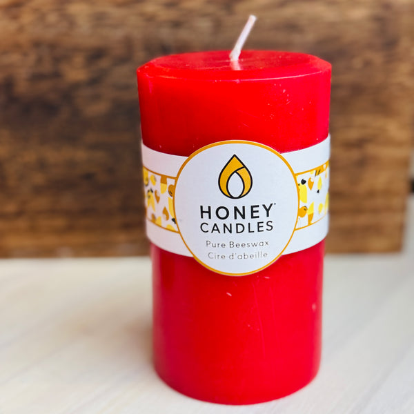 Red Beeswax Pillar 5"