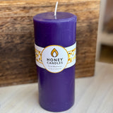 Violet Beeswax Pillar 7"