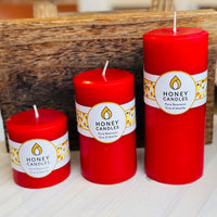 Red Beeswax Pillar 5"