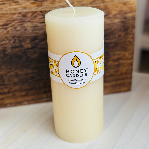 White Beeswax Pillar 7"