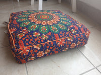 Red Peacock Mandala Cushion