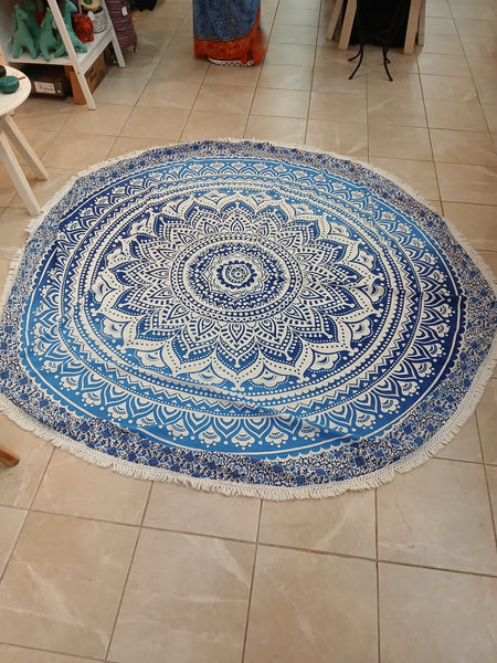 Circular Blue Flower Mandala