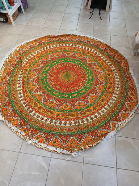 Circular Flower and Elephant Mandala