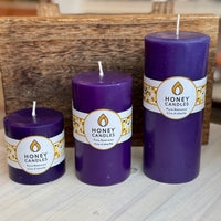 Violet Beeswax Pillar 7"