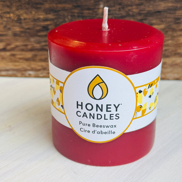 Burgundy Beeswax Pillar 3"