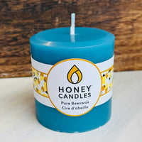 Glacier Blue Beeswax Pillar 3"