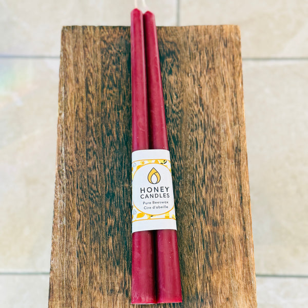 Burgundy Beeswax Tapers