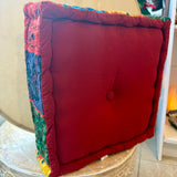 Patchwork Cushion Red-Yellow-Orange-Green