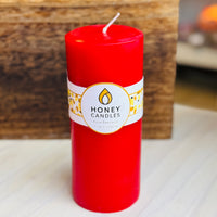 Red Beeswax Pillar 7"