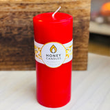 Red Beeswax Pillar 7"