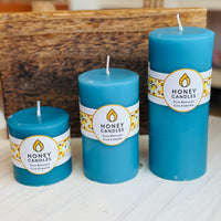 Glacier Blue Beeswax Pillar 3"