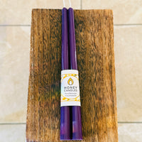 Violet Beeswax Tapers