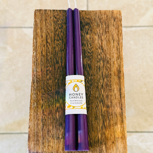 Violet Beeswax Tapers