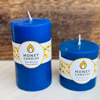 Royal Blue Beeswax Pillar 3"