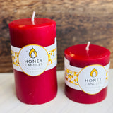 Burgundy Beeswax Pillar 3"