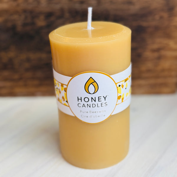 Natural Beeswax Pillar 5"