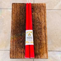 Red Beeswax Tapers