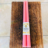 Pink Beeswax Tapers