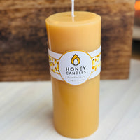Natural Beeswax Pillar 7"