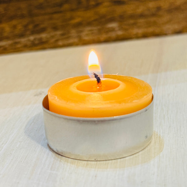 Beeswax Tealight in an aluminum cup
