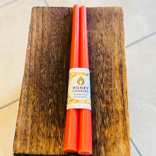 Tangerine Beeswax Tapers