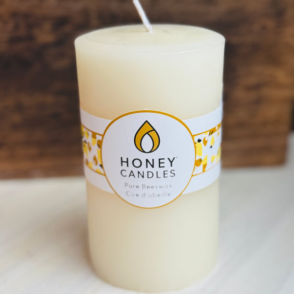 White Beeswax Pillar 5"