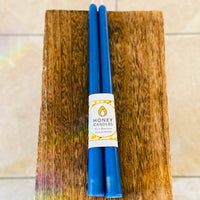 Royal Blue Beeswax Tapers