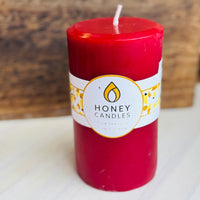 Burgundy Beeswax Pillar 5"