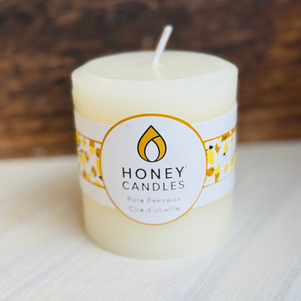 White Beeswax Pillar 3"