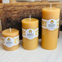 Natural Beeswax Pillar 3"
