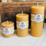 Natural Beeswax Pillar 3"
