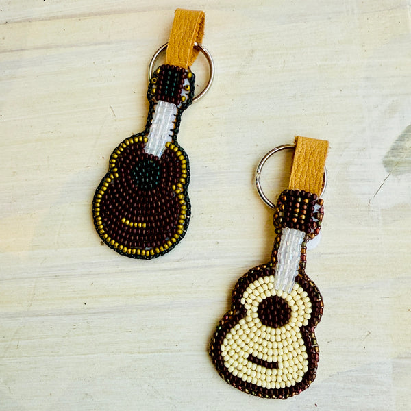 Beaded Guitar Keychain