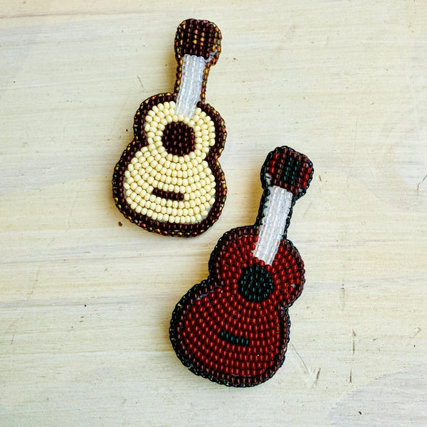 Beaded Guitar Pin