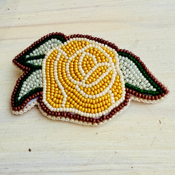 Beaded Flower Hair Clip