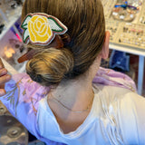 Beaded Flower Hair Clip