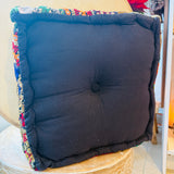 Ornate Patchwork Cushion in Black