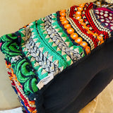 Ornate Patchwork Cushion in Black
