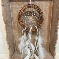 Twig and White Feather Dreamcatcher