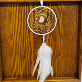 White Dreamcatcher with Druzy Quartz