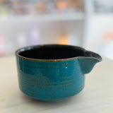 Katakuchi Matcha Bowl with Spout (Teal and Brown)