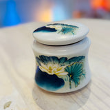 Airtight Tea Storage Jar with Lotus Pattern