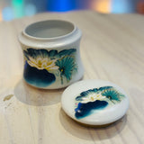 Airtight Tea Storage Jar with Lotus Pattern