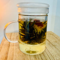 Transparent Infuser Mug with Two Blooming Teas