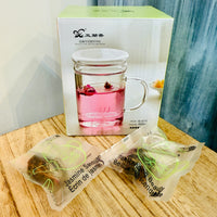 Transparent Infuser Mug with Two Blooming Teas