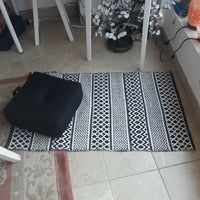 Woven Black and White Carpet