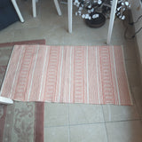 Peach Geometric Woven Carpet