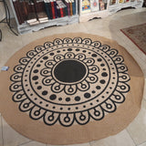 Jute Reversible Carpet with Flower Mandala
