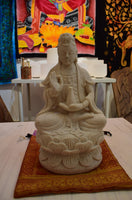 Seated Kwan Yin in Sandstone